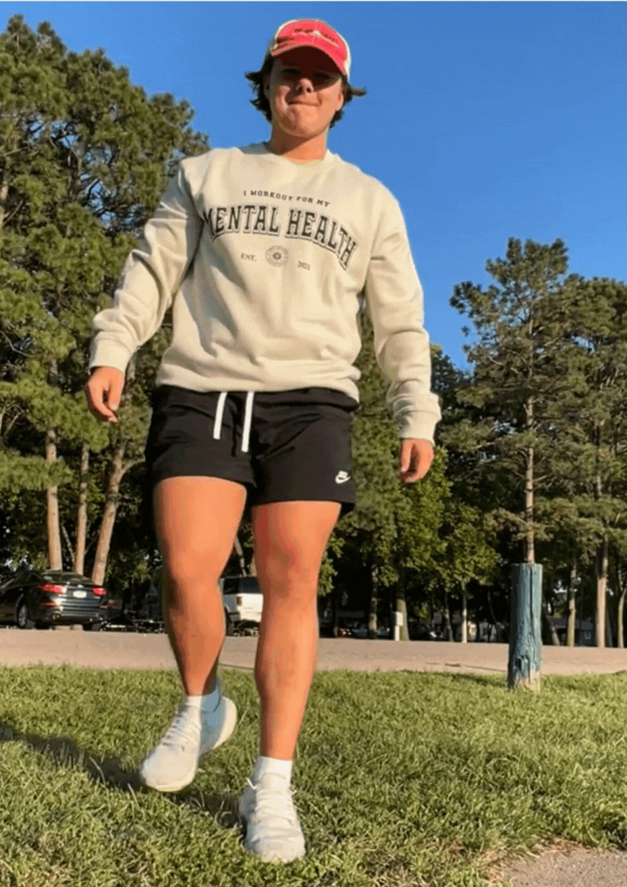 I Workout For My Mental Health Crewneck